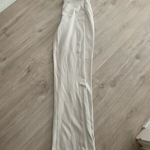 lululemon athletica Cream Ribbed Wide-Leg Pants